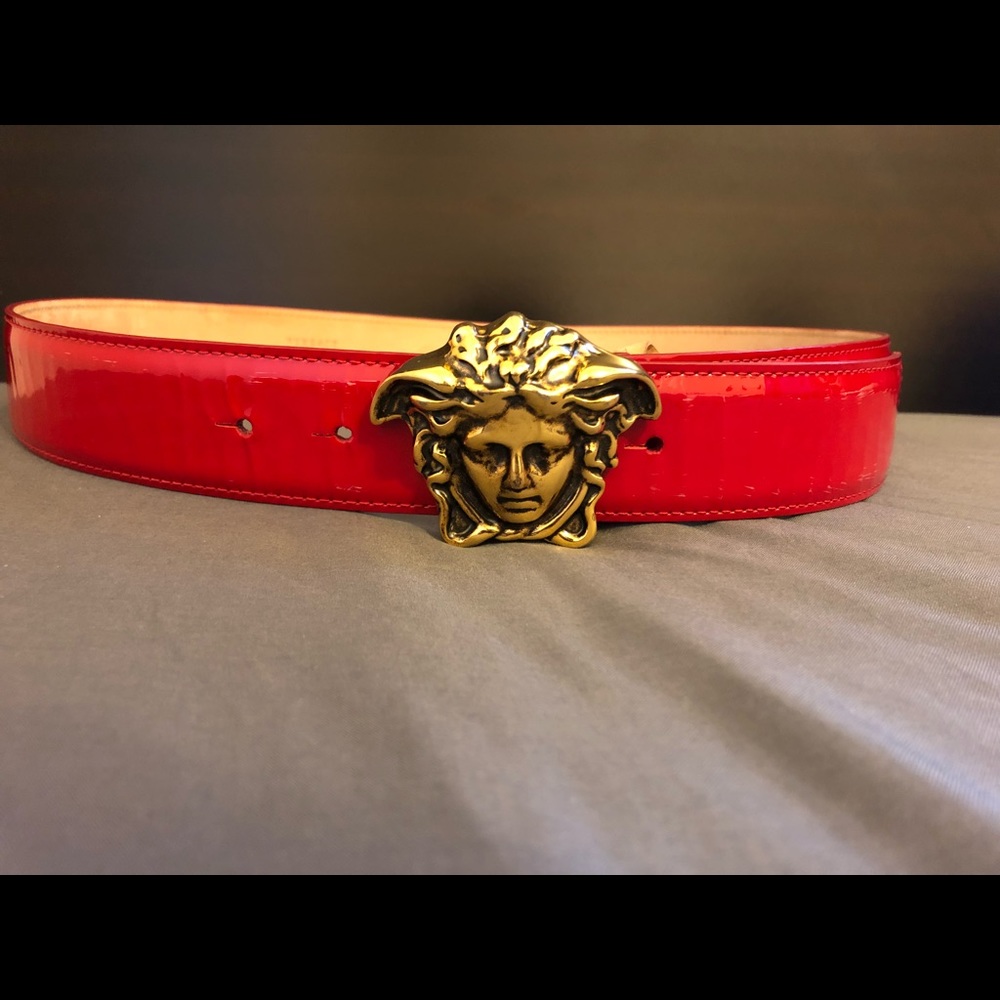 Red versace belt